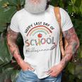 Womens Happy Last Day Of School Leopard Rainbow Hello Summer Unisex T-Shirt Gifts for Old Men