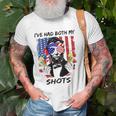 Womens Lincoln 4Th Of July Ive Had Both My Shots Funny Men Women V-Neck Unisex T-Shirt Gifts for Old Men