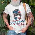 Yes Im An Ultra Maga Girl Proud Of It Usa Flag Messy Unisex T-Shirt Gifts for Old Men