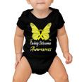 Ewings Sarcoma Awareness Butterfly Yellow Ribbon Ewings Sarcoma Ewings Sarcoma Awareness Baby Onesie