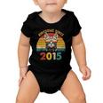 Kids 7Th Birthday Gift Retro Sunset Awesome Since 2015 Cat Lover Baby Onesie