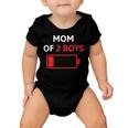 Mom Of 2 Boys Mothers Day Low Battery Baby Onesie