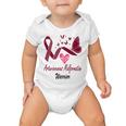 Arteriovenous Malformation Warrior Butterfly Funny Unicorn Burgundy Ribbon Arteriovenous Malformation Support Arteriovenous Malformation Awareness Baby Onesie