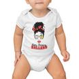 Baseball Busy Raising Ballers Momlife Mom Messy Bun Afro Mom Mothers Day Baby Onesie