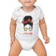 Baseball Softball Momlife Mom Messy Bun Afro Mom Mothers Day Baby Onesie