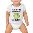 Be Kind To Everyone Or Else Funny Cute Frog With Knife Baby Onesie