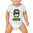 One Lucky Nurse Irish Leopard Messy Bun St Patricks Day Baby Onesie