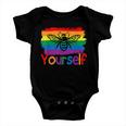 Bee Bee Bee Yourself Butterfly Gay Pride Lgbtq Funny Rainbow Bee Bee V12 Baby Onesie