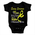 Ewings Sarcoma Mom Most People Never Meet Their Hero I Raised Mine Yellow Ribbon Ewings Sarcoma Ewings Sarcoma Awareness Baby Onesie