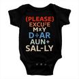 Funny Please Excuse My Dear Aunt Sally Lovers Math Baby Onesie