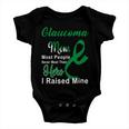 Glaucoma Mom Most People Never Meet Their Hero I Raised Mine Green Ribbon Glaucoma Glaucoma Awareness Baby Onesie