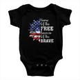 Home Of The Free Because Of The Brave 4Th Of Sunflower Baby Onesie