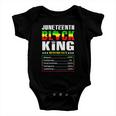 Juneteenth Black King Nutritional Facts Boys Baby Onesie