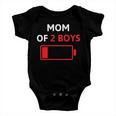 Mom Of 2 Boys Mothers Day Low Battery Baby Onesie