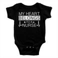 My Heart Belongs To A Nurse I Love My Nurse Valentines Day 253 Trending Shirt Baby Onesie