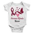 Arteriovenous Malformation Warrior Butterfly Funny Unicorn Burgundy Ribbon Arteriovenous Malformation Support Arteriovenous Malformation Awareness Baby Onesie