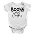 Books And Coffee Books Lover Tee Coffee Lover Gift For Books Lover Gift For Coffee Lover Baby Onesie