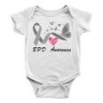 Borderline Personality Disorder Bpd Awareness Butterfly Grey Ribbon Borderline Personality Disorder Bpd Awareness Baby Onesie