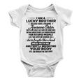 Funny For Brother From Sister I Am A Lucky Brother Baby Onesie