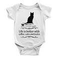 Life Is Better With Coffee Cats And Books 682 Shirt Baby Onesie