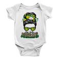 One Lucky Nurse Irish Leopard Messy Bun St Patricks Day Baby Onesie