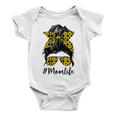 Sunflowers Mom Life Messy Bun Hair Sunglasses Mothers Day Baby Onesie