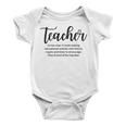 Teacher Definition Back To School Teacher Funny First Day Of School Teacher School Quotes Love Teaching Baby Onesie