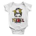 Teeball Mom Leopard Ball Mom Messy Hair Bun Mothers Day Baby Onesie