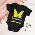 Ewings Sarcoma Awareness Butterfly Yellow Ribbon Ewings Sarcoma Ewings Sarcoma Awareness Baby Onesie