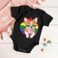 Lgbt Corgi Dog Lover Shirt Gay Pride Rainbow Sunglasses V2 Baby Onesie