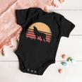 Moon Sunset Retro Howling At 80S Vintage Wolf Halloween S Baby Onesie