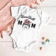 Bleached Baseball Mom Messy Bun Player Mom Mothers Day Baby Onesie