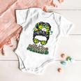 One Lucky Nurse Irish Leopard Messy Bun St Patricks Day Baby Onesie