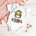 Softball Mom Leopard Mom Messy Hair Bun Mothers Day Baby Onesie