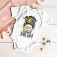 Softball Mom Messy Bun Leopard Glasses Bandana Mothers Day Baby Onesie