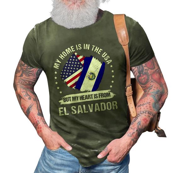 American Heart Salvadorean Roots Patriot Usa El Salvador Tee American Heart Salvadorean Roots Patriot Usa El Salvador Tee