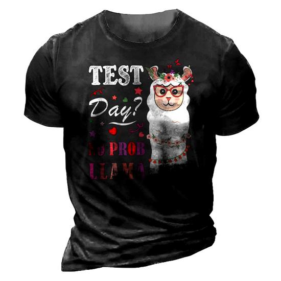 Test Day No Prob Llama Funny Vintage Teacher T-Shirt Test Day No Prob Llama Funny Vintage Teacher T-Shirt