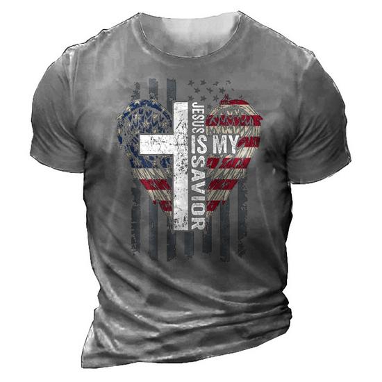 Jesus Is My Savior Usa Christian Faith Cross On Back 3D