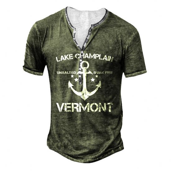 Lake Champlain Vermont Funny Fishing Camping Summer Gift Men V