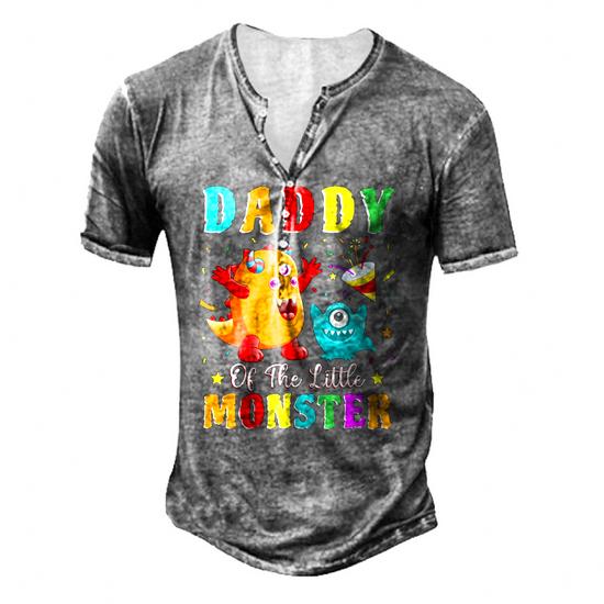 Daddy Of The Little Monster Birthday Family Monster Shirt