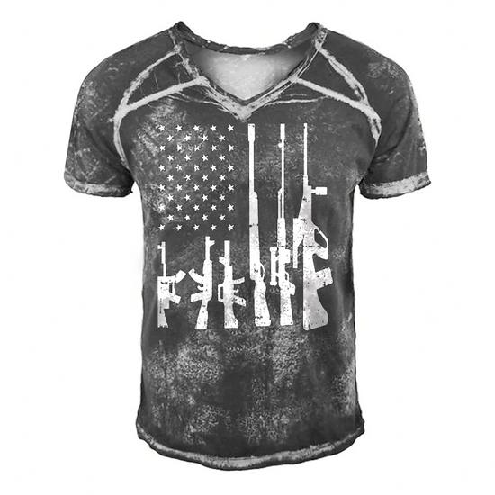 Gun 4th Of July American T-Shirt Usa Pride Flag Funny Gift