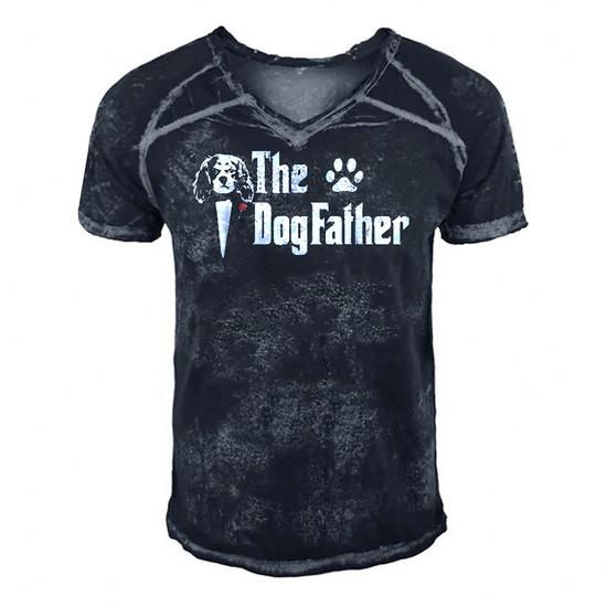 Mens The Dogfather Cavalier King Charles Spaniel Dog Dad Tshirt Mens The Dogfather Cavalier King Charles Spaniel Dog Dad Tshirt