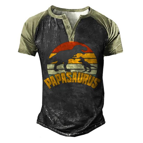 Mens Papasaurus Rex Shirt, Funny Cute Dinosaur Father's Day Gift