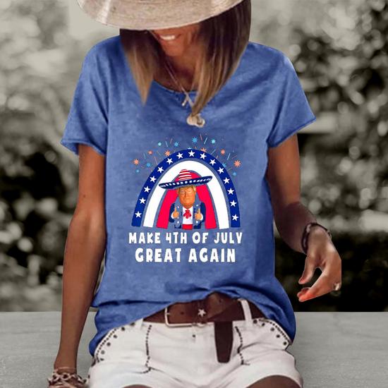 Donald Trump Make 4th of July Great Again Patriotic US Flag Shirt