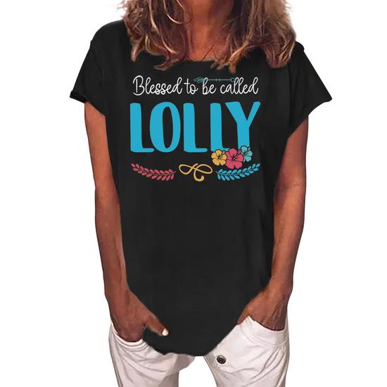 Womens Blessed To Be Called Lolli Colorful Gifts-Grandma Tee Womens Blessed To Be Called Lolli Colorful Gifts-Grandma Tee