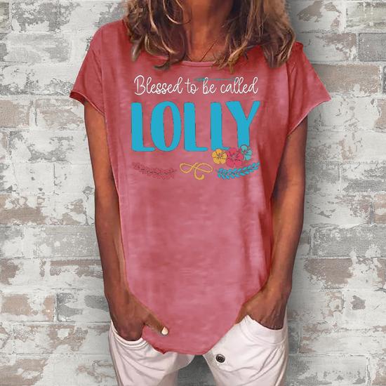 Womens Blessed To Be Called Lolli Colorful Gifts-Grandma Tee Womens Blessed To Be Called Lolli Colorful Gifts-Grandma Tee