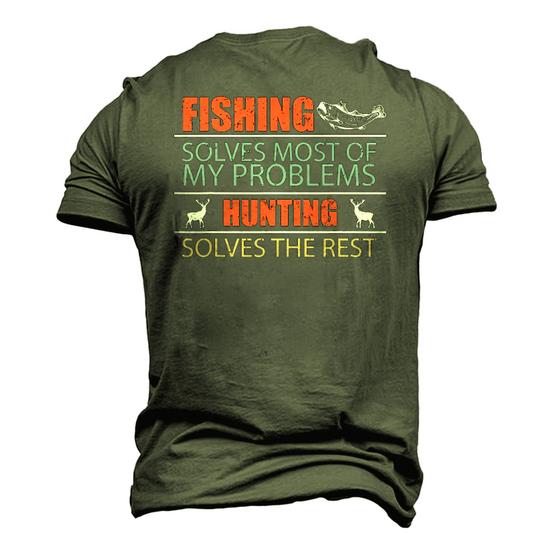 Angler Fish Fishing And Hunting Camping Men's 3D T-Shirt Back Print