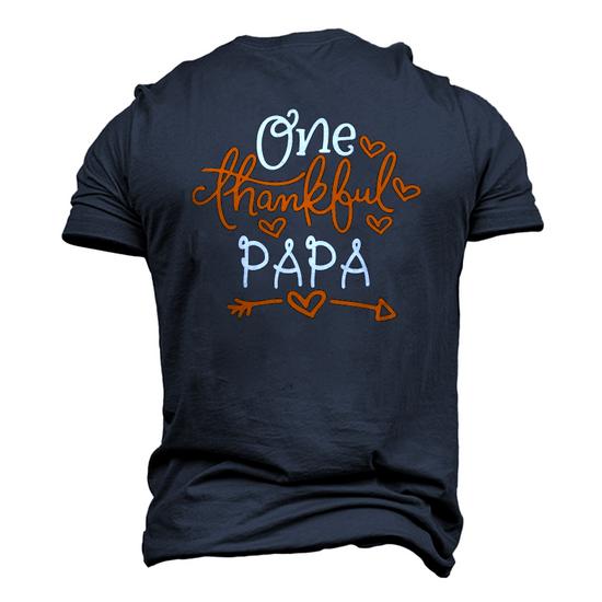 One Thankful Papa Grandpa Turkey Thanksgiving Family Gift T-Shirt